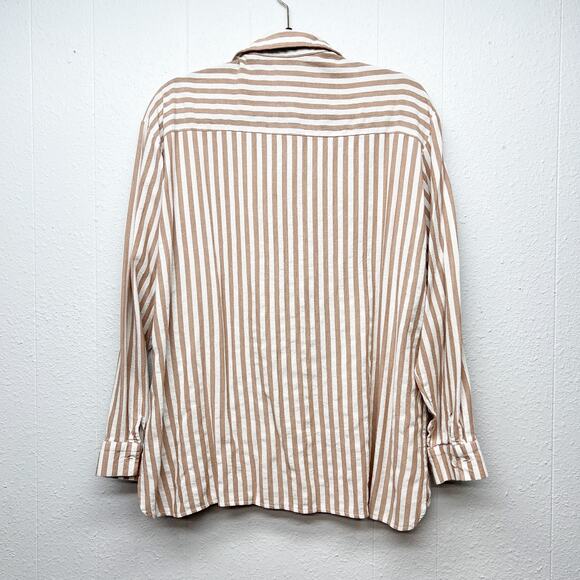 MSJ Striped Shirt Womens 2XL Cotton Business Capsule Workwear Minimalist Relaxed - Picture 6 of 13